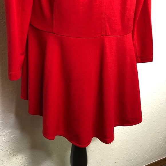 Soft Surroundings red full zip ruffle hem knit jacket size Medium - Picture 13 of 14